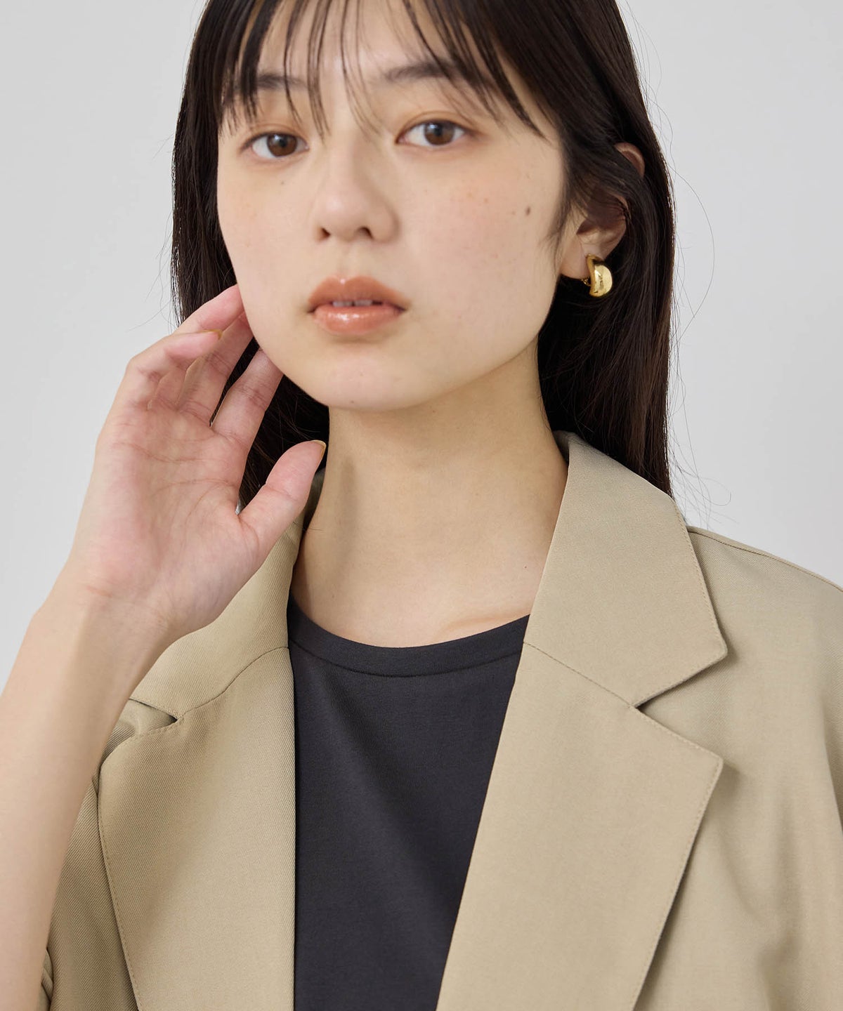 NAVY SARARI リネンライク 半袖シャツジャケット レディース