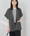 NAVY SARARI リネンライク 半袖シャツジャケット レディース商品サムネイル-10