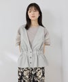 NAVY  SARARI サッカーチェック ギャザーペプラムジレ レディース商品サムネイル-2