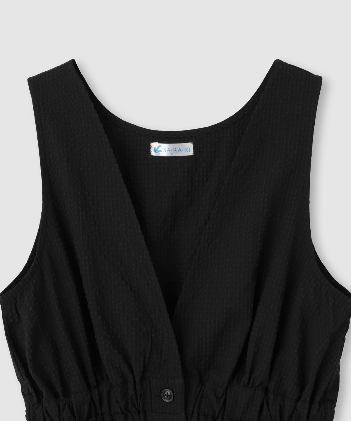 NAVY SARARI サッカーチェック ギャザーペプラムジレ レディース