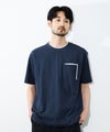 [値下げ]NAVY  SARARI 冷感フェイクレイヤード ポケット半袖Tシャツ メンズ メール便 対応商品商品サムネイル-4