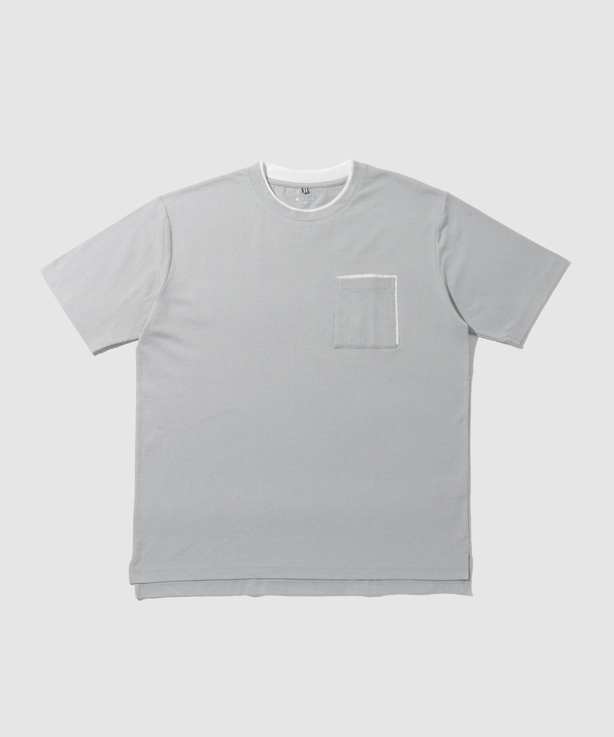 NAVY SARARI 冷感フェイクレイヤード ポケット半袖Tシャツ メンズ メール便 対応商品