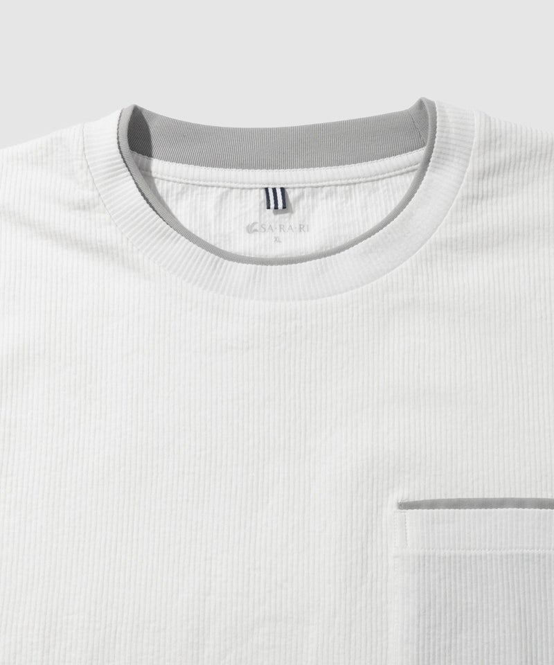 NAVY SARARI 冷感フェイクレイヤード ポケット半袖Tシャツ メンズ メール便 対応商品商品画像-28