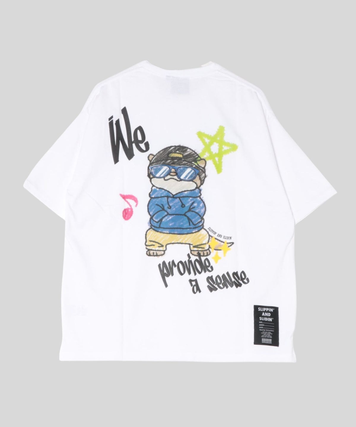 アニマル 発泡プリント半袖Tシャツ カワウソ メンズ メール便 対応商品