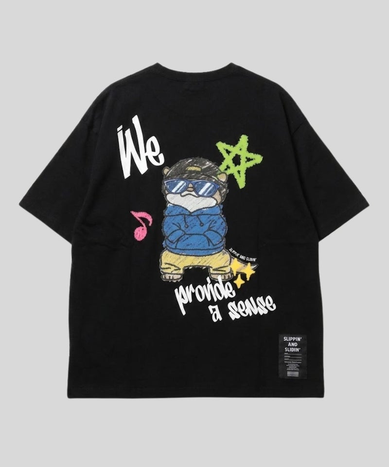 アニマル 発泡プリント半袖Tシャツ カワウソ メンズ メール便 対応商品商品画像-7