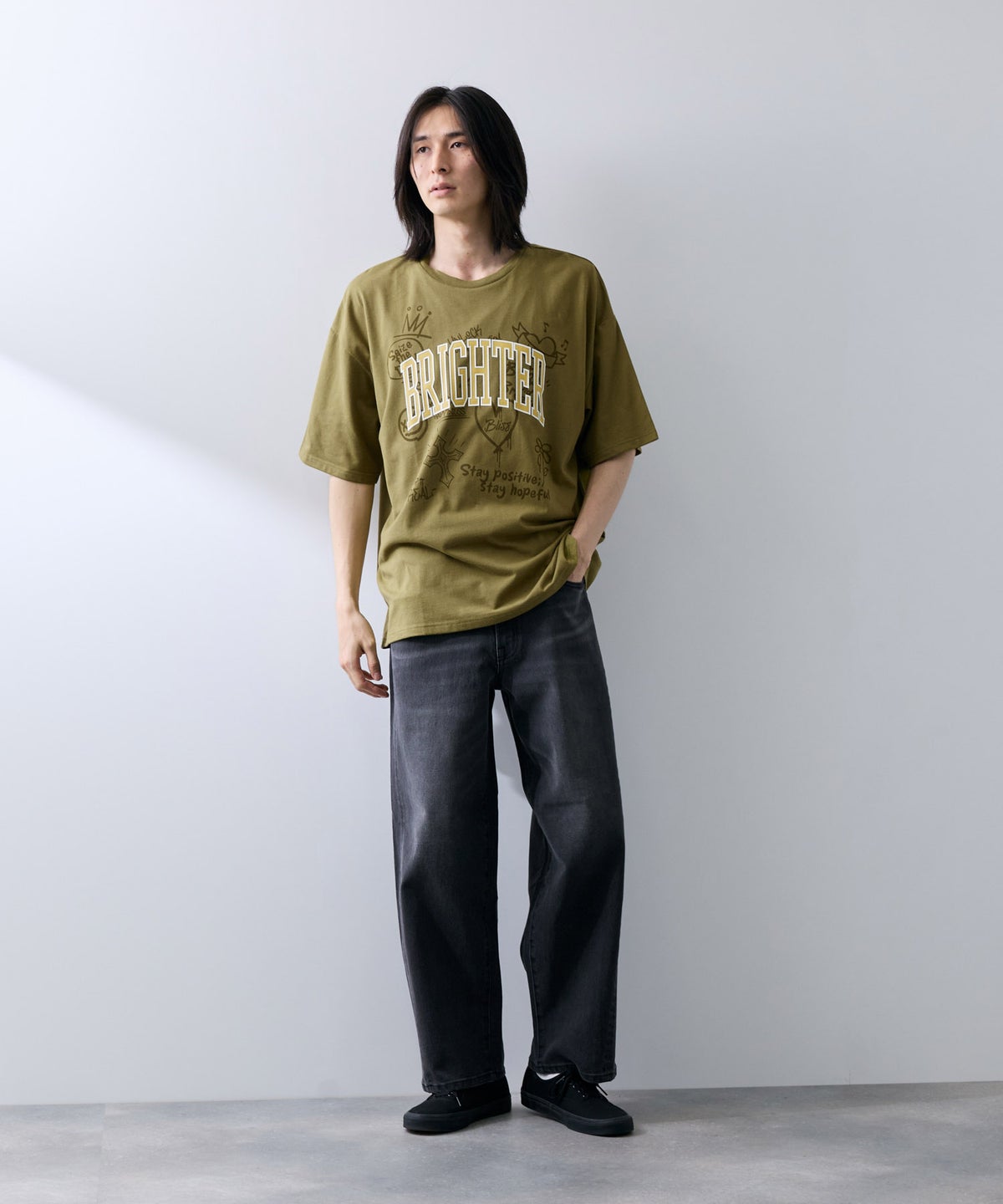 NAVY レイヤーカレッジロゴ調Tシャツ メンズ メール便 対応商品