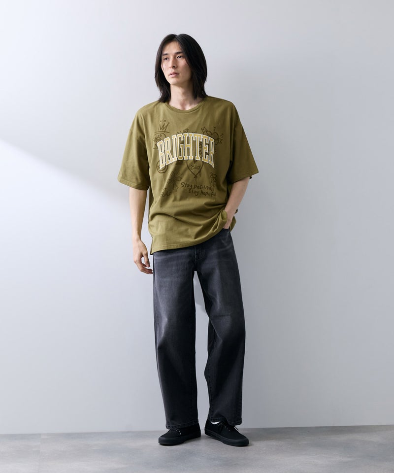 NAVY  レイヤーカレッジロゴ調Tシャツ メンズ メール便 対応商品商品画像-5
