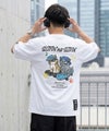 アニマル 発泡プリント半袖Tシャツ 猫スケボー メンズ メール便 対応商品商品サムネイル-1