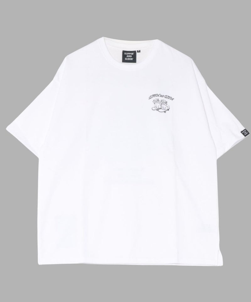 アニマル 発泡プリント半袖Tシャツ 猫スケボー メンズ メール便 対応商品商品画像-4