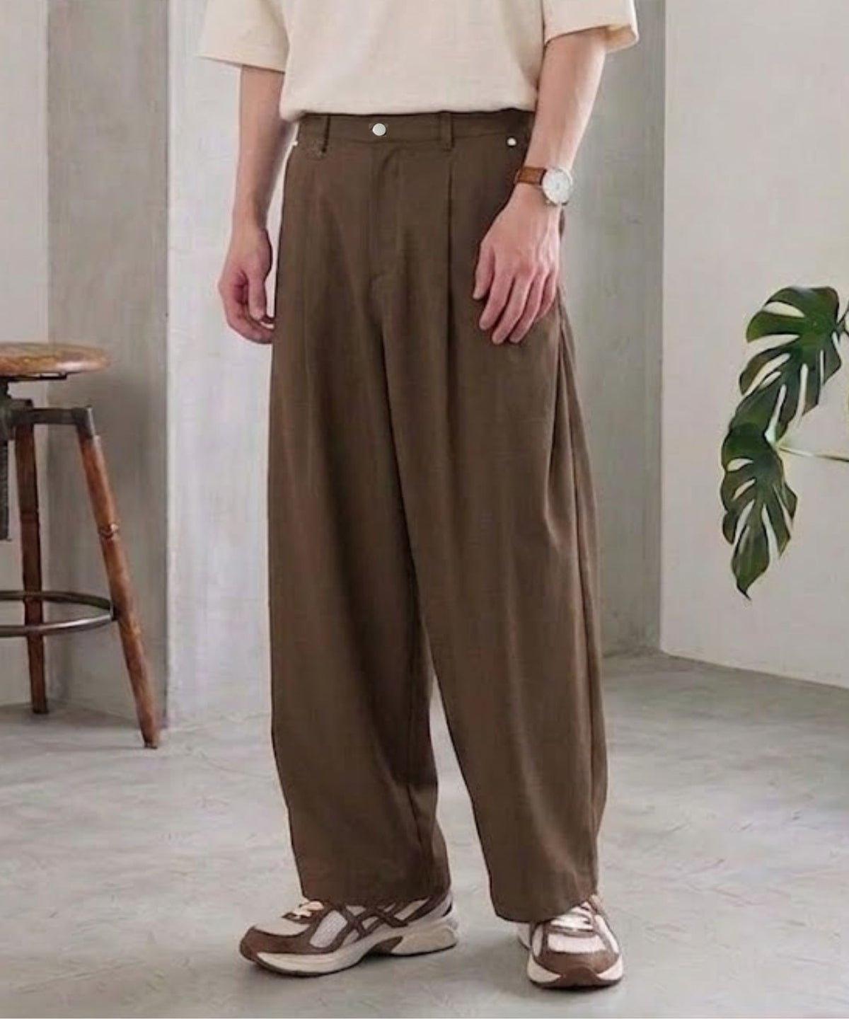 URBAN COLLECTION ツイルタックカーブスラックス メンズ