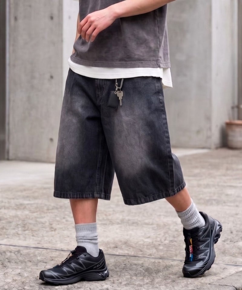 [期間限定価格]URBAN COLLECTION  ワイドシルエット タックバギーショートパンツ メンズ商品画像-1