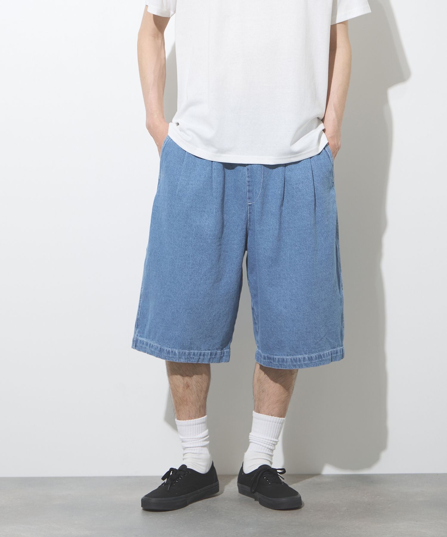 CONVERSE タックバギーショートデニムパンツ メンズ
