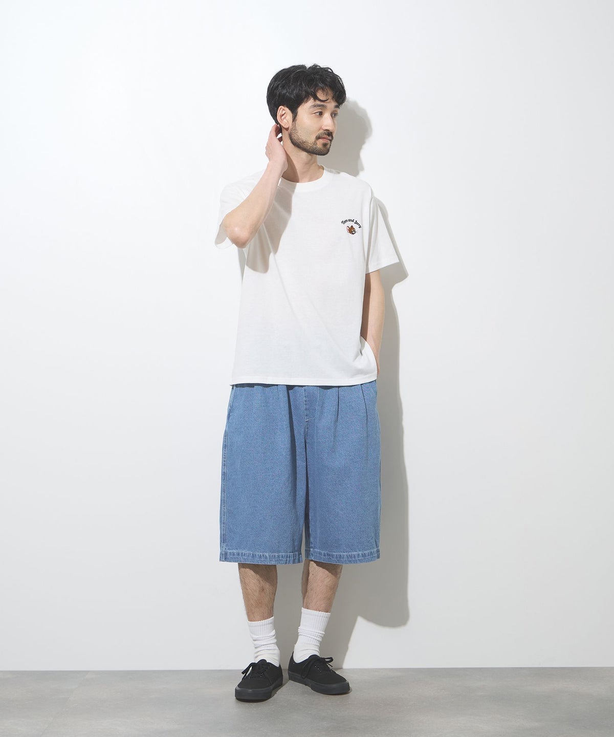 CONVERSE タックバギーショートデニムパンツ メンズ