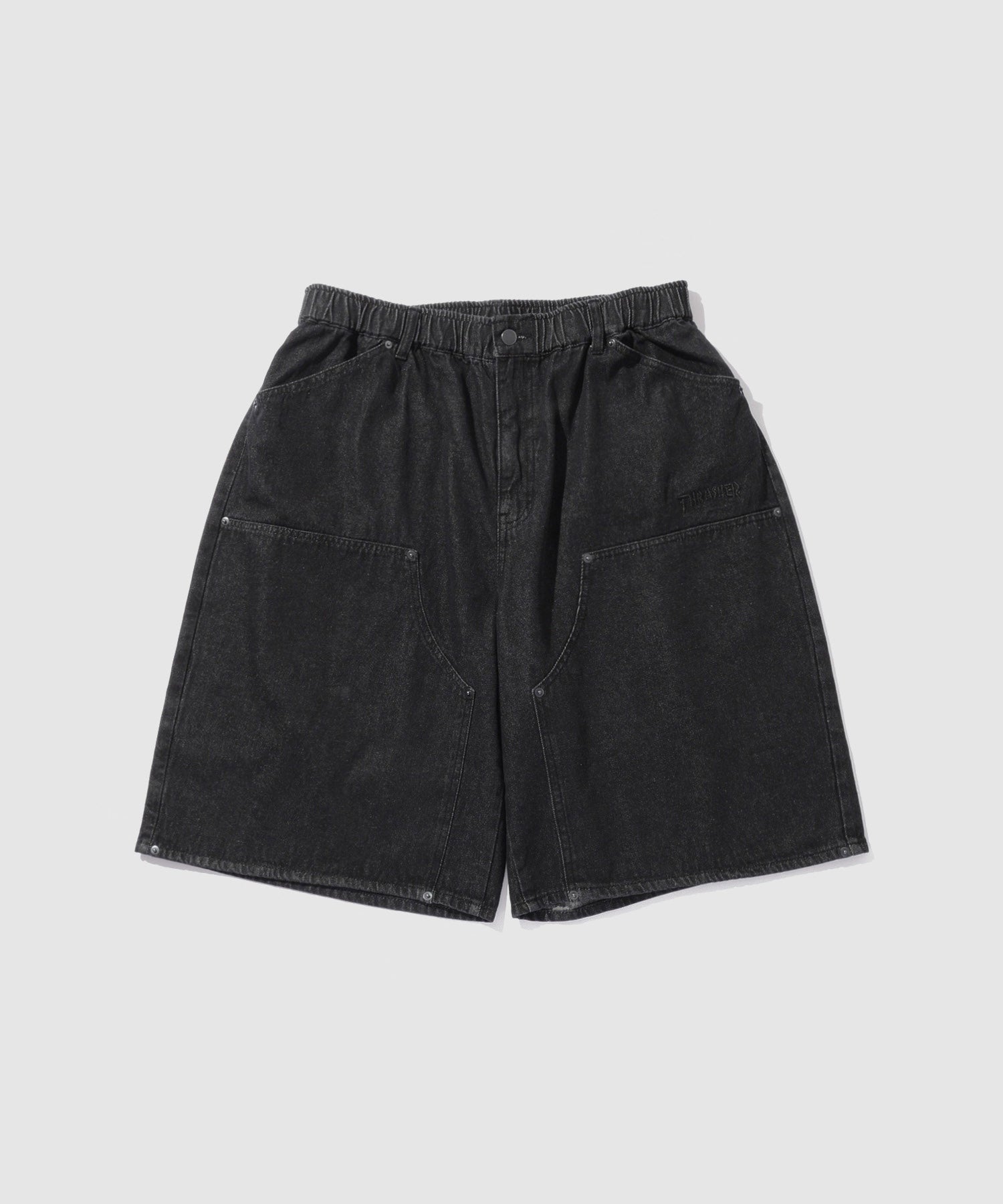 THRASHER ダブルニーデニムハーフパンツ メンズ