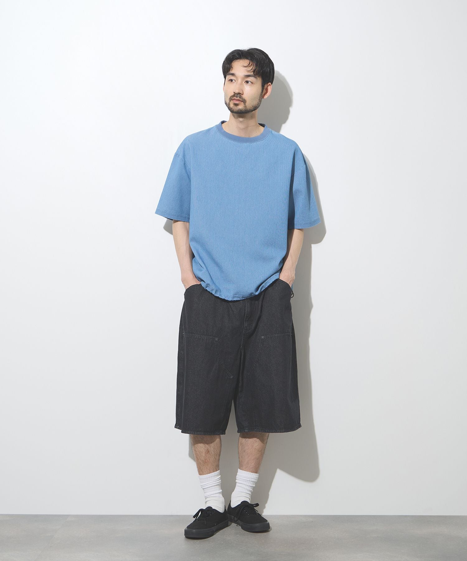 THRASHER ダブルニーデニムハーフパンツ メンズ