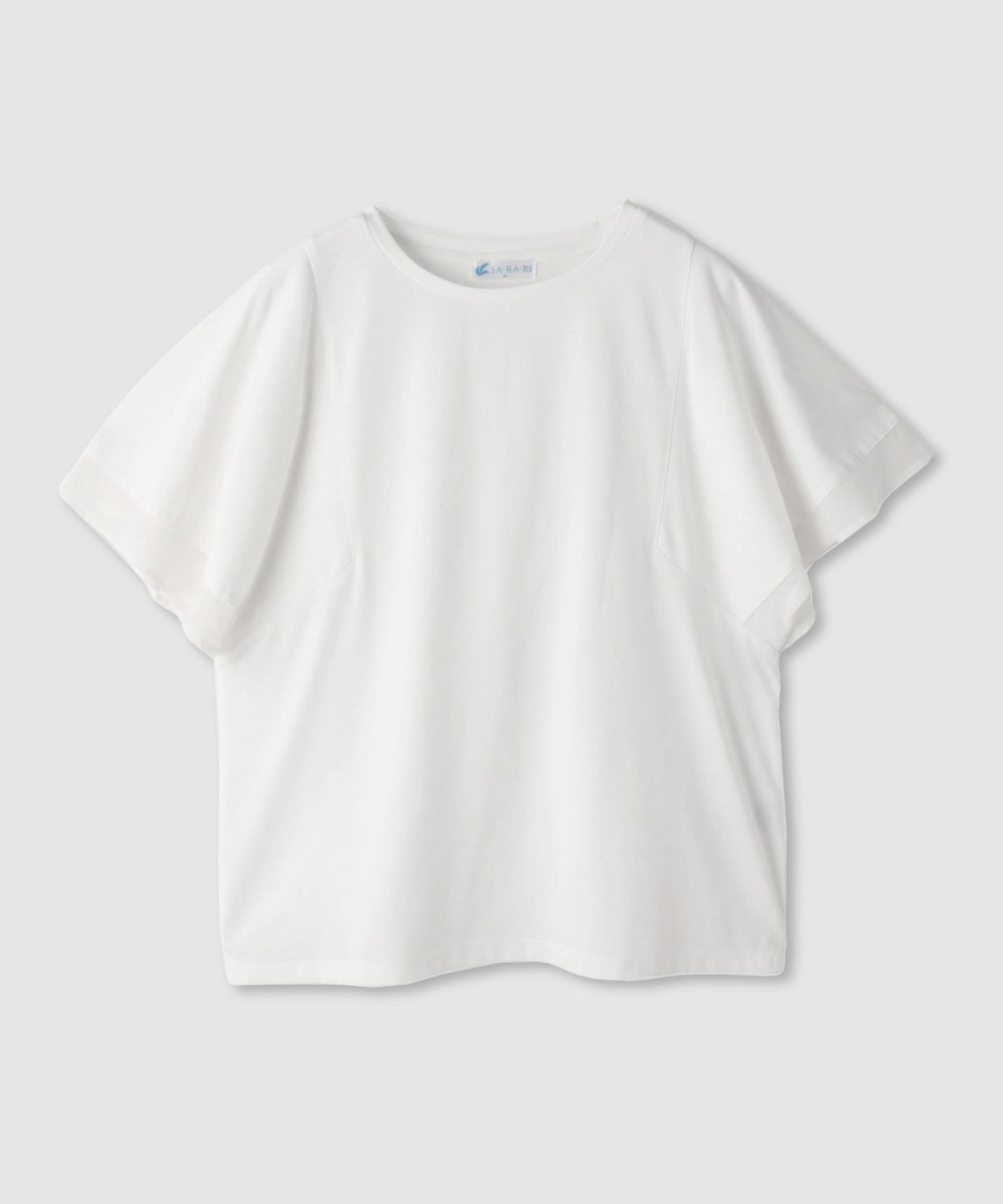NAVY SARARI 冷感 シフォン使いフレアスリーブUVカットTシャツ レディース メール便 対応商品