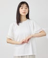 [値下げ]NAVY  SARARI 冷感 シフォン使いフレアスリーブUVカットTシャツ レディース メール便 対応商品商品サムネイル-1