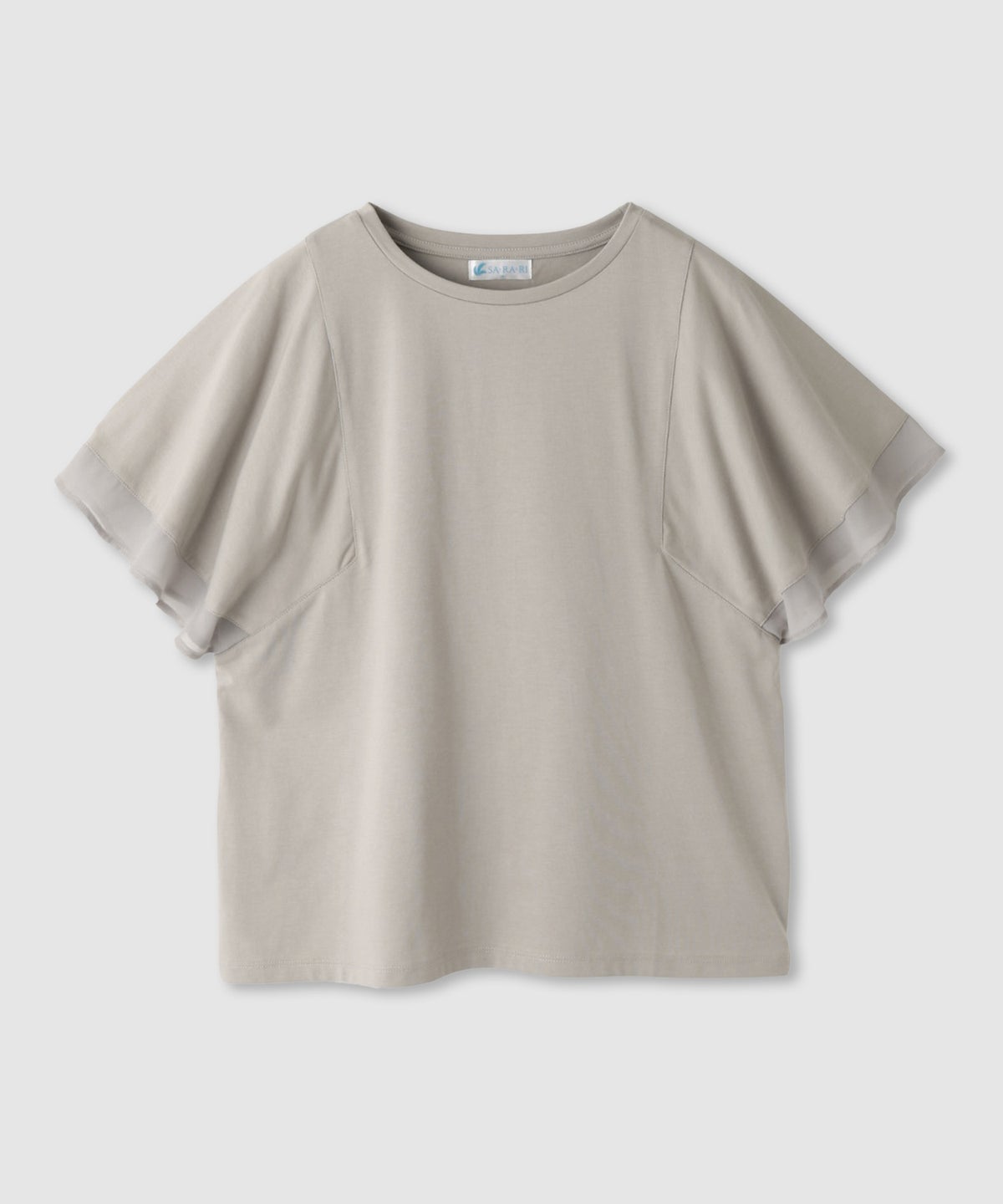 NAVY SARARI 冷感 シフォン使いフレアスリーブUVカットTシャツ レディース メール便 対応商品