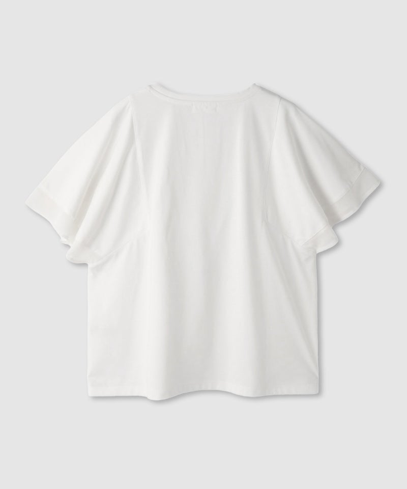 NAVY SARARI 冷感 シフォン使いフレアスリーブUVカットTシャツ レディース メール便 対応商品商品画像-4