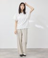 NAVY SARARI 冷感 シフォン使いフレアスリーブUVカットTシャツ レディース メール便 対応商品商品サムネイル-9