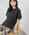 [値下げ]NAVY  SARARI 冷感 シフォン使いフレアスリーブUVカットTシャツ レディース メール便 対応商品商品サムネイル-10