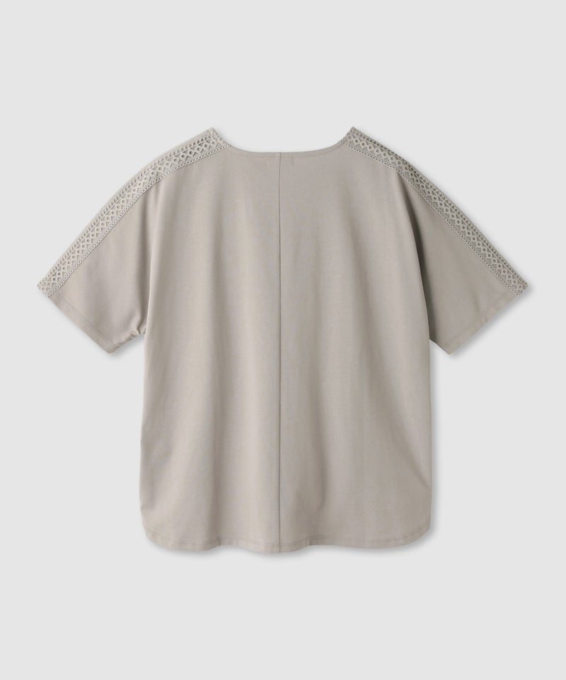 NAVY SARARI 冷感 ショルダーレースUVカットTシャツ レディース メール便 対応商品商品画像-4