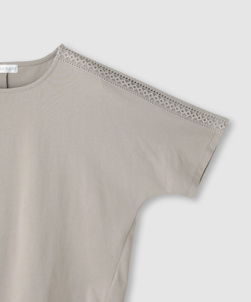 NAVY SARARI 冷感 ショルダーレースUVカットTシャツ レディース メール便 対応商品商品画像-6