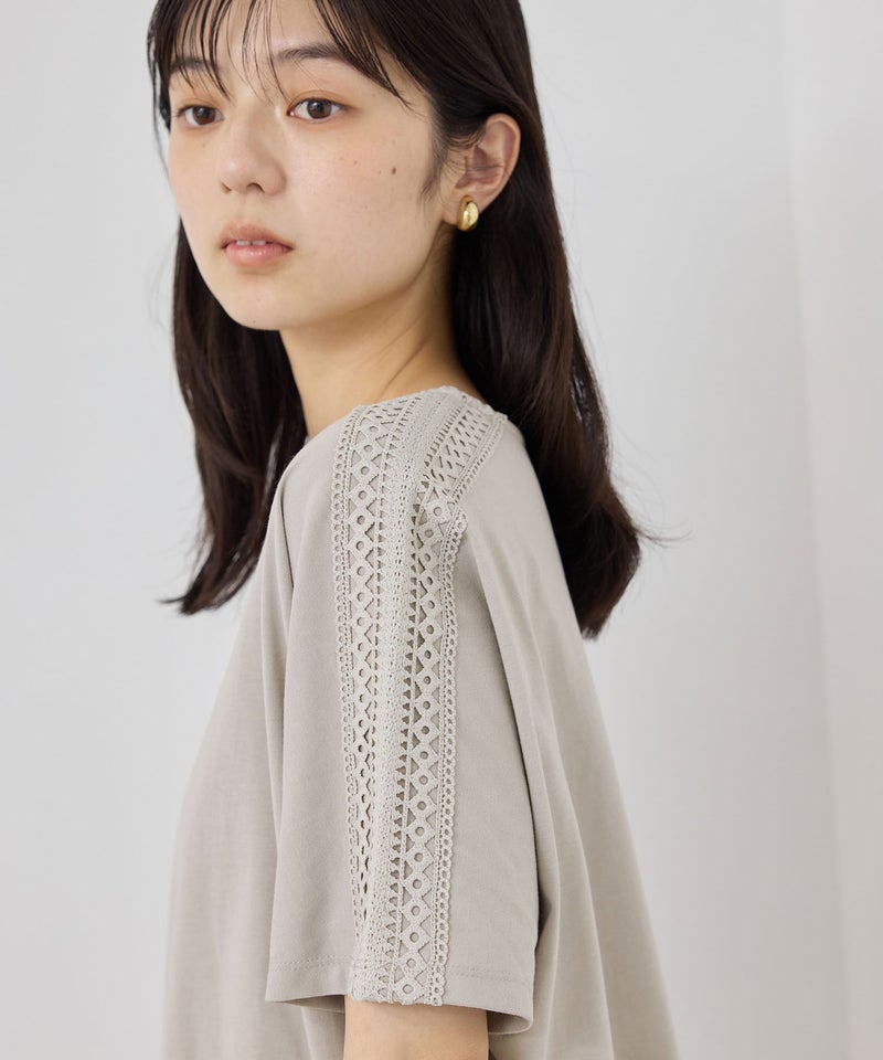 [値下げ]NAVY  SARARI 冷感 ショルダーレースUVカットTシャツ レディース メール便 対応商品商品画像-7
