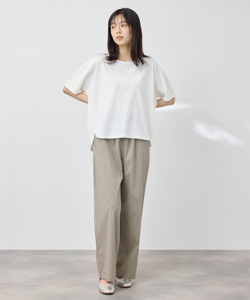 [値下げ]NAVY  SARARI 冷感 ショルダーレースUVカットTシャツ レディース メール便 対応商品商品画像-12
