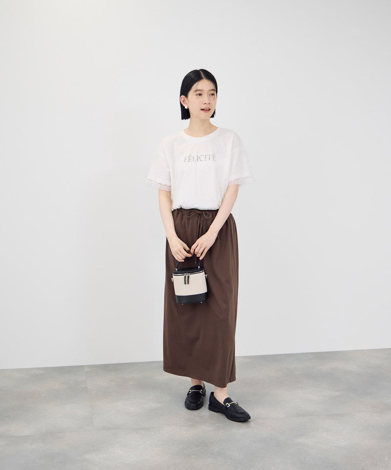 Idnes フロッキードットチュール レイヤードTシャツ レディース メール便 対応商品商品画像-12