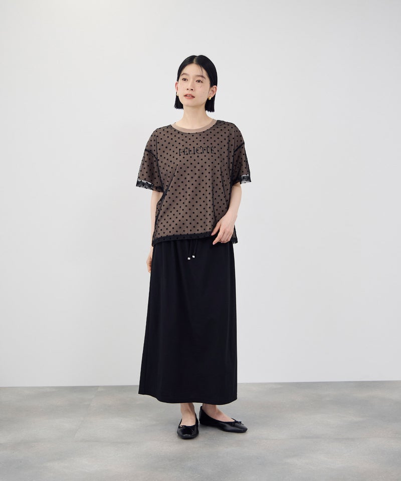 Idnes フロッキードットチュール レイヤードTシャツ レディース メール便 対応商品商品画像-15