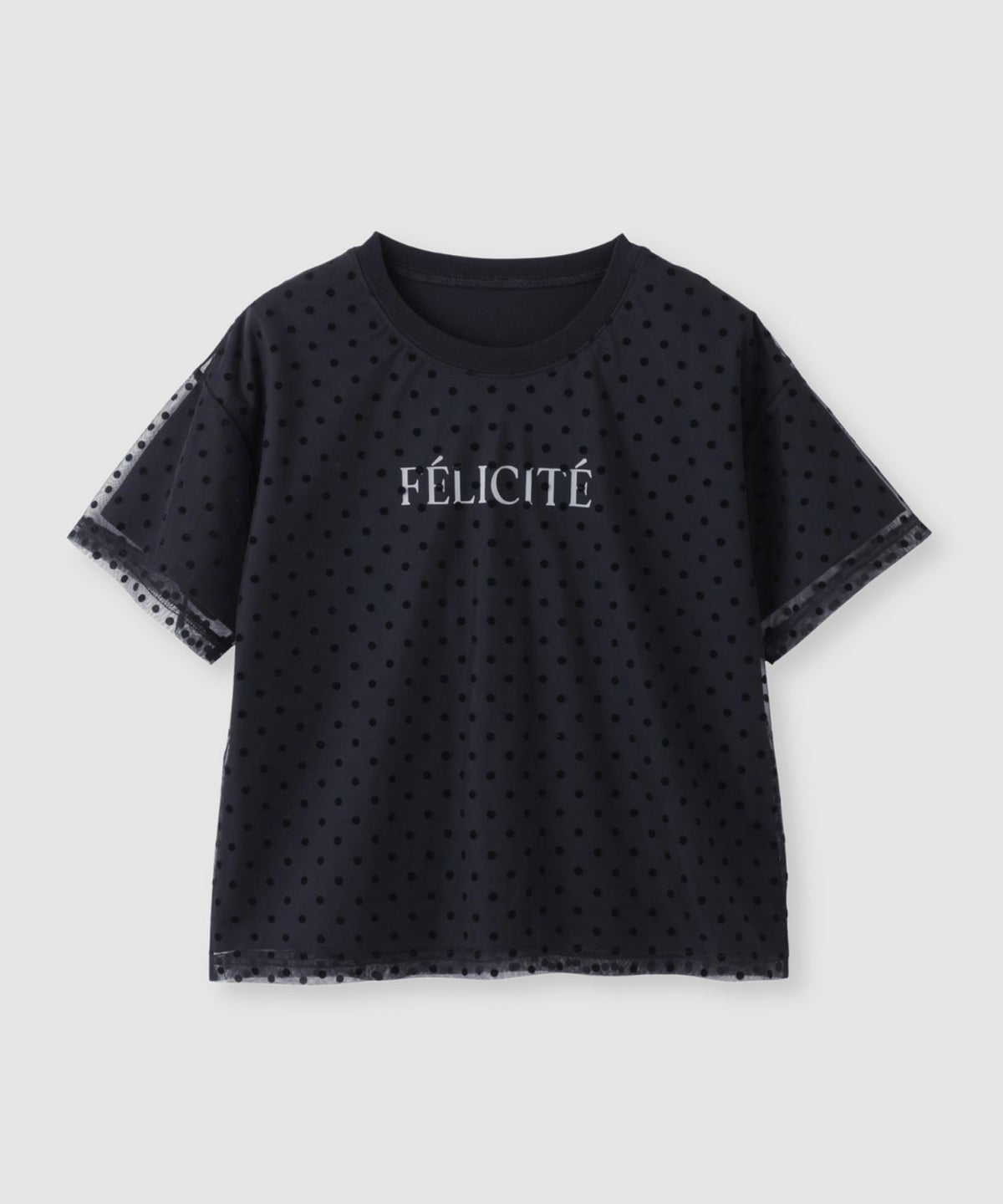 Idnes フロッキードットチュール レイヤードTシャツ レディース メール便 対応商品
