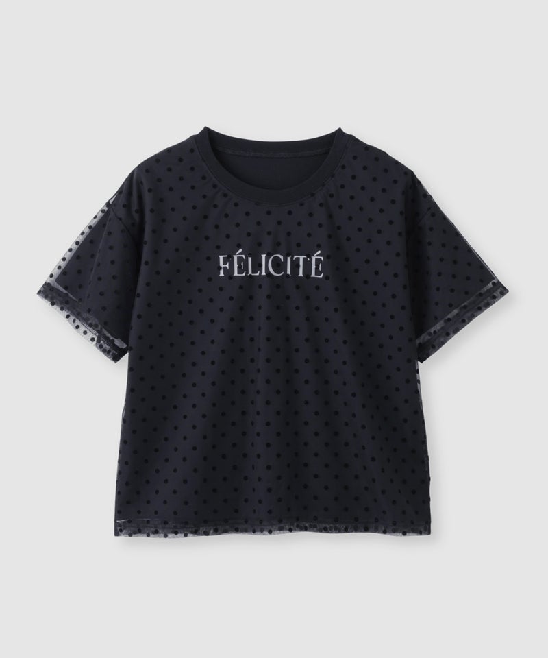 Idnes フロッキードットチュール レイヤードTシャツ レディース メール便 対応商品商品画像-16