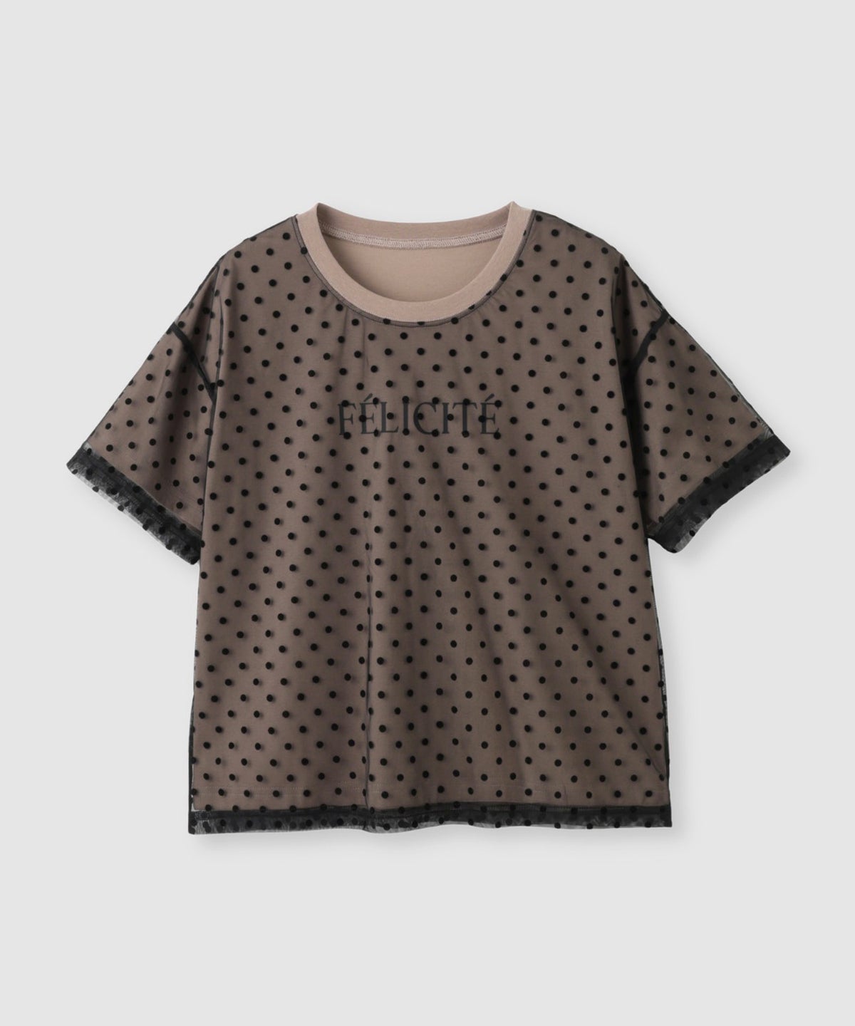 Idnes フロッキードットチュール レイヤードTシャツ レディース メール便 対応商品