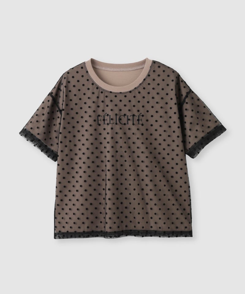 Idnes フロッキードットチュール レイヤードTシャツ レディース メール便 対応商品商品画像-18