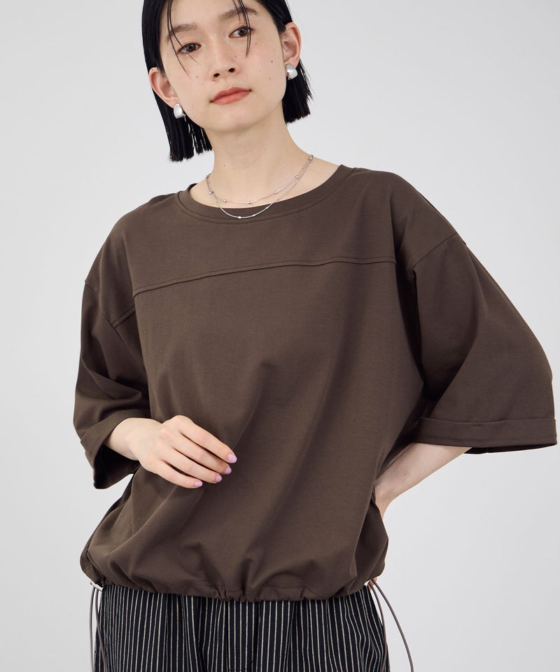 Idnes 接触冷感 裾ドロスト ドルマンプルオーバーカットソー レディース メール便 対応商品商品画像-3
