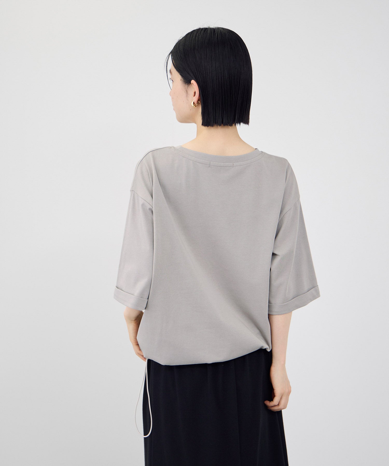 Idnes 接触冷感 裾ドロスト ドルマンプルオーバーカットソー レディース