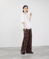 Idnes レーヨンリネン ボタニカル柄ワイドパンツ レディース商品サムネイル-8