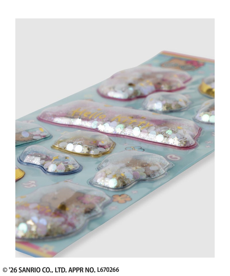 サンリオキャラクターズ ハローキティ キラキラカプセルシール 日焼け商品画像-2
