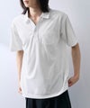 NAVY SARARI 鹿の子 ドット柄スキッパーポロシャツ メンズ商品サムネイル-1