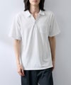 NAVY SARARI 鹿の子 ドット柄スキッパーポロシャツ メンズ商品サムネイル-3