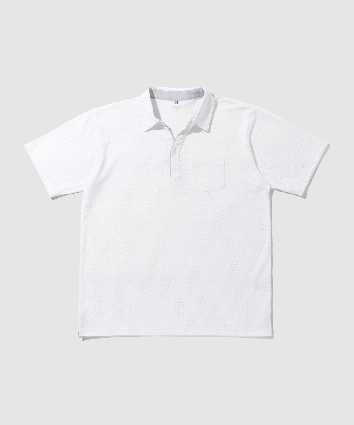 NAVY SARARI 鹿の子 ドット柄スキッパーポロシャツ メンズ