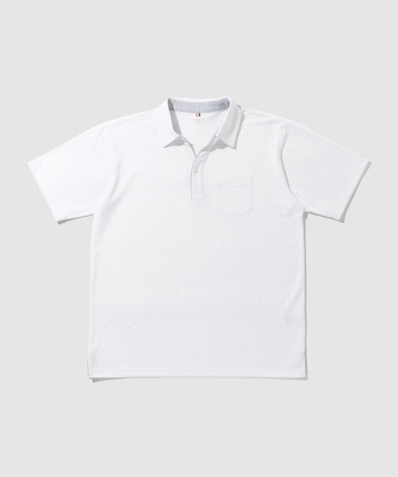 NAVY SARARI 鹿の子 ドット柄スキッパーポロシャツ メンズ商品画像-10