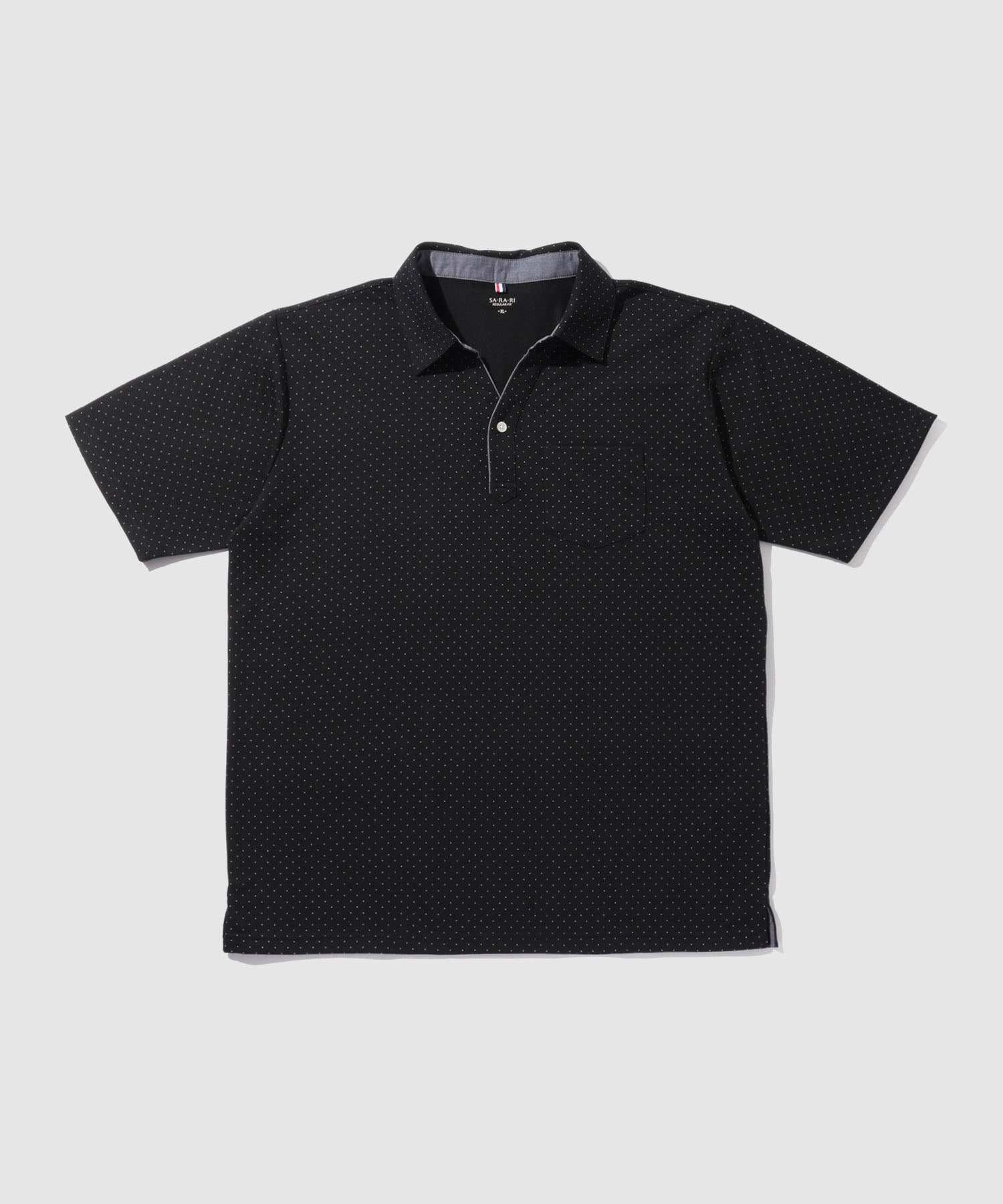 NAVY SARARI 鹿の子 ドット柄スキッパーポロシャツ メンズ