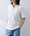NAVY SARARI リップル 無地スキッパーポロシャツ メンズ商品サムネイル-2