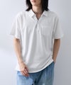 NAVY SARARI リップル 無地スキッパーポロシャツ メンズ商品サムネイル-9