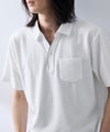 NAVY  SARARI リップル 無地スキッパーポロシャツ メンズ商品サムネイル-10