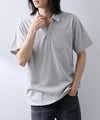 NAVY SARARI リップル 無地スキッパーポロシャツ メンズ商品サムネイル-12