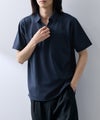 NAVY SARARI リップル 無地スキッパーポロシャツ メンズ商品サムネイル-15