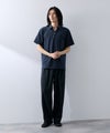 NAVY  SARARI リップル 無地スキッパーポロシャツ メンズ商品サムネイル-17